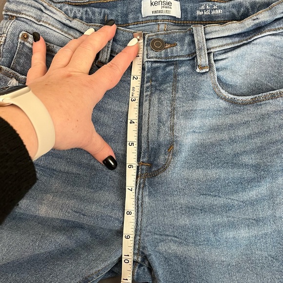 Kensie Jeans Vintage Luxe High Rise Skinny Raw Hem Distressed Jeans Size 4/27 - Picture 9 of 12